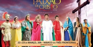 Cartaz da montagem iguaçuense da peça "Paixão de Cristo" (Divulgação)